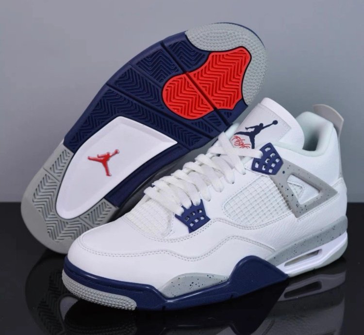 Nike Air Jordan 4 Midnight Navy Mid Top Mens Retro Basketball Shoes