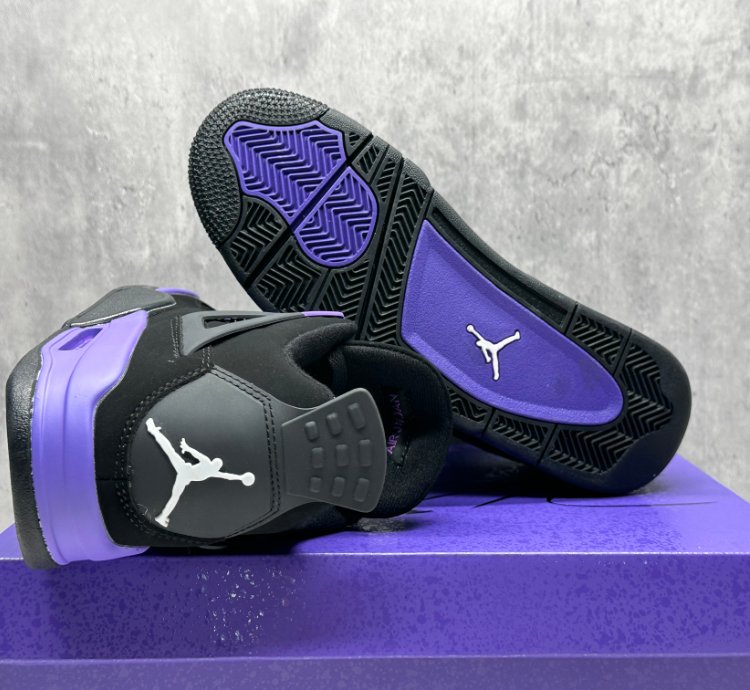 Air Jordan 4 Purple Thunder Retro Mens Mid Top Basketball Shoes