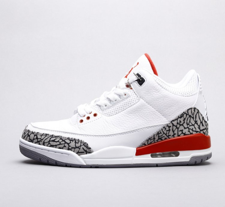 Jordan 3 Retro Hurricane White And Red Mens Basketball Shoes