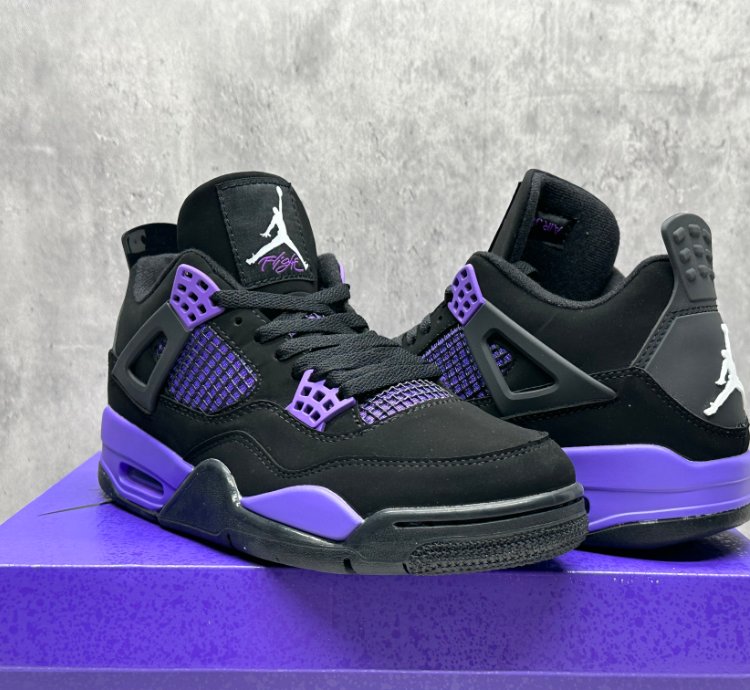 Air Jordan 4 Purple Thunder Retro Mens Mid Top Basketball Shoes