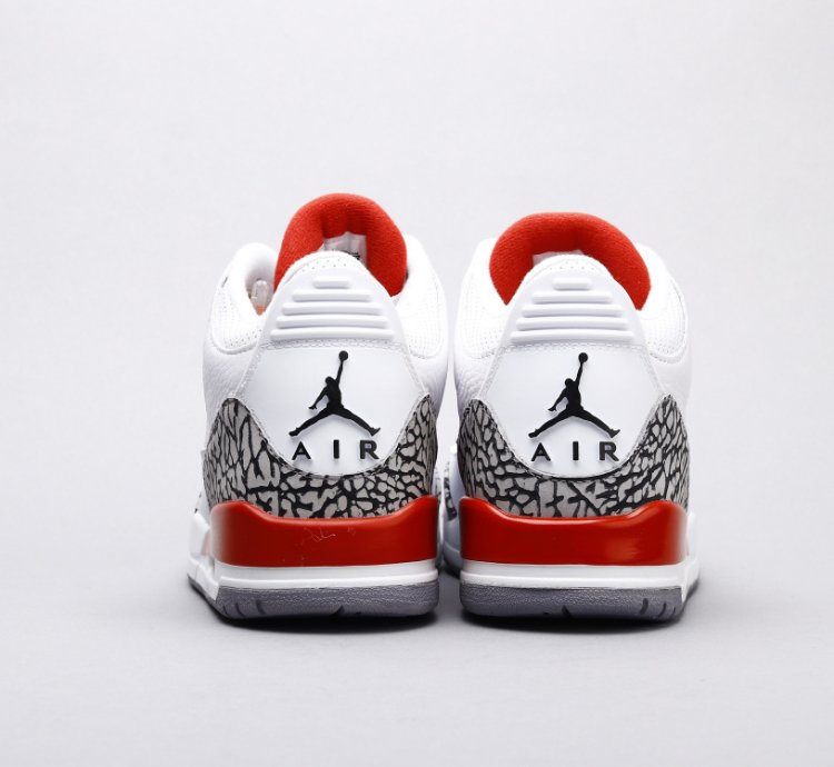Jordan 3 Retro Hurricane White And Red Mens Basketball Shoes