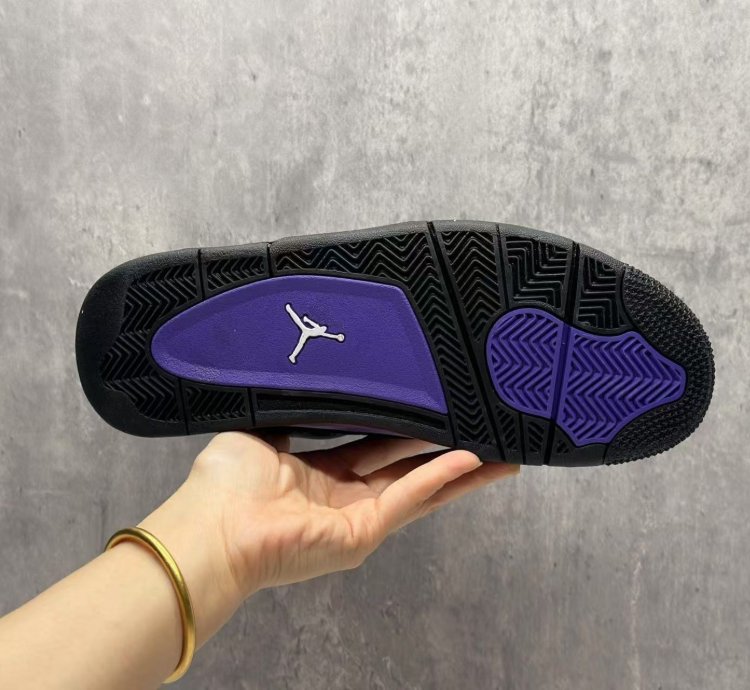 Air Jordan 4 Purple Thunder Retro Mens Mid Top Basketball Shoes