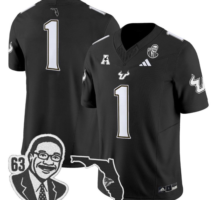 Team Jersey 1 South Florida Bulls Lee Roy Selmon Legacy Stitched Black