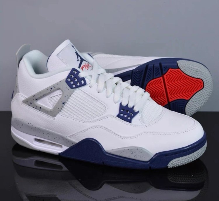 Nike Air Jordan 4 Midnight Navy Mid Top Mens Retro Basketball Shoes