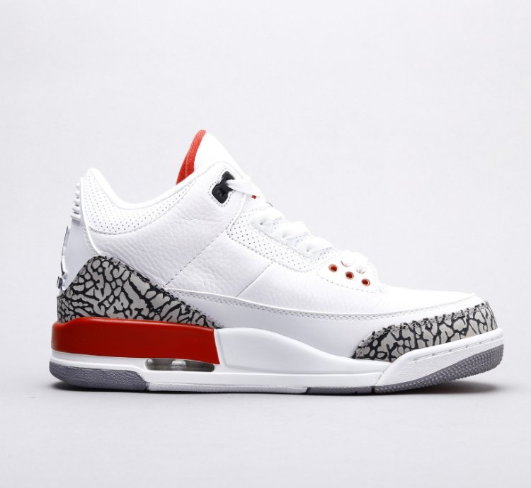 Jordan 3 Retro Hurricane White And Red Mens Basketball Shoes