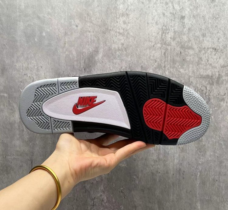 Jordan 4 Retro Black Cement Basketball Shoes Man