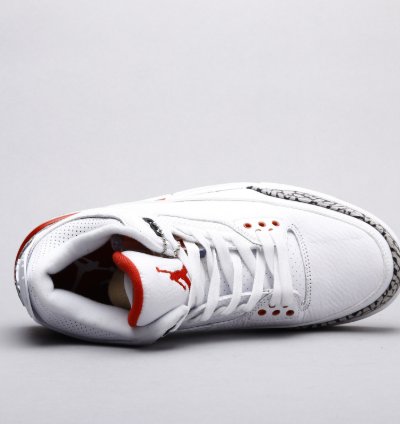 Jordan 3 Retro Hurricane White And Red Mens Basketball Shoes