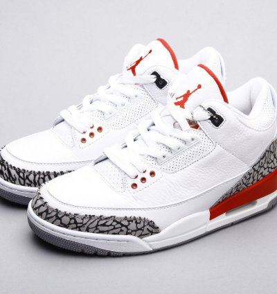 Jordan 3 Retro Hurricane White And Red Mens Basketball Shoes