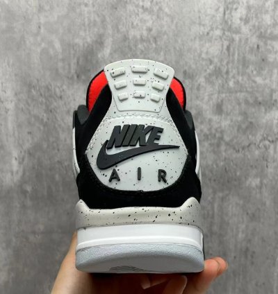 Jordan 4 Retro Black Cement Basketball Shoes Man