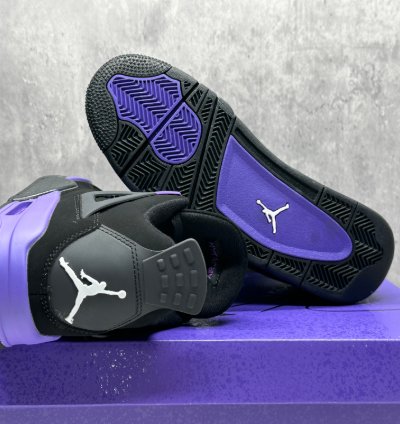 Air Jordan 4 Purple Thunder Retro Mens Mid Top Basketball Shoes