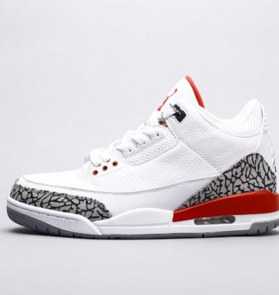 Jordan 3 Retro Hurricane White And Red Mens Basketball Shoes