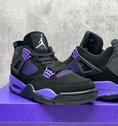 Air Jordan 4 Purple Thunder Retro Mens Mid Top Basketball Shoes