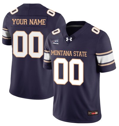 Custom Montana State Bobcat Jersey Name Number Football 2025 Stitched Navy