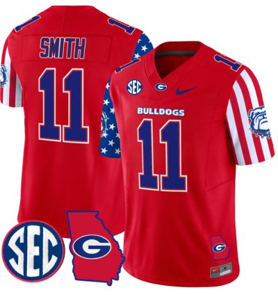 Arian Smith Jersey 11 Georgia Bulldogs American Style Vapor Limited Football Stitched Red