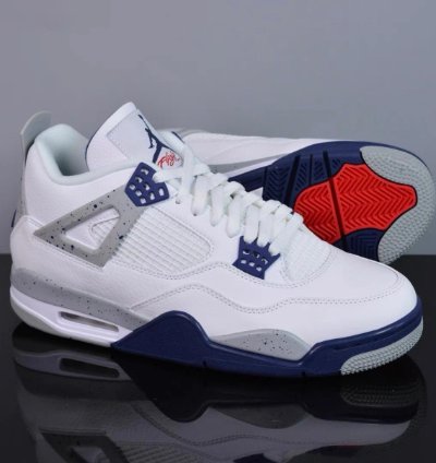 Nike Air Jordan 4 Midnight Navy Mid Top Mens Retro Basketball Shoes