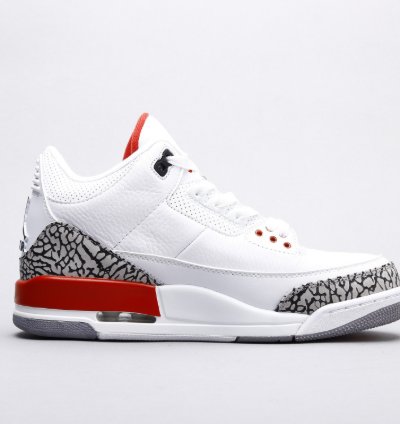 Jordan 3 Retro Hurricane White And Red Mens Basketball Shoes