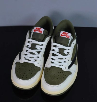 Travix Scott X Jordan Air Jordan 1 Low Og Medium Olive Mens Basketball Shoes