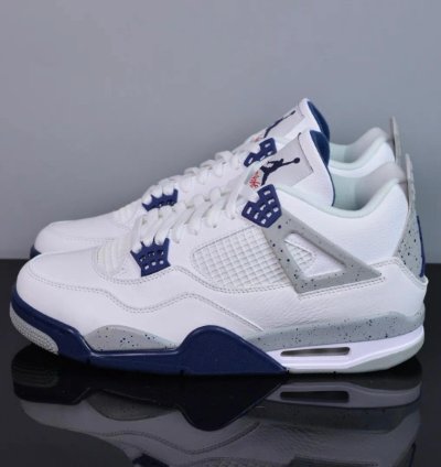 Nike Air Jordan 4 Midnight Navy Mid Top Mens Retro Basketball Shoes