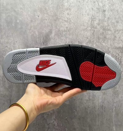 Jordan 4 Retro Black Cement Basketball Shoes Man
