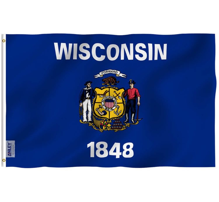Wisconsin State Flag - Wisconsin Wi Flag With Brass Grommets 3x5ft Banner Usa