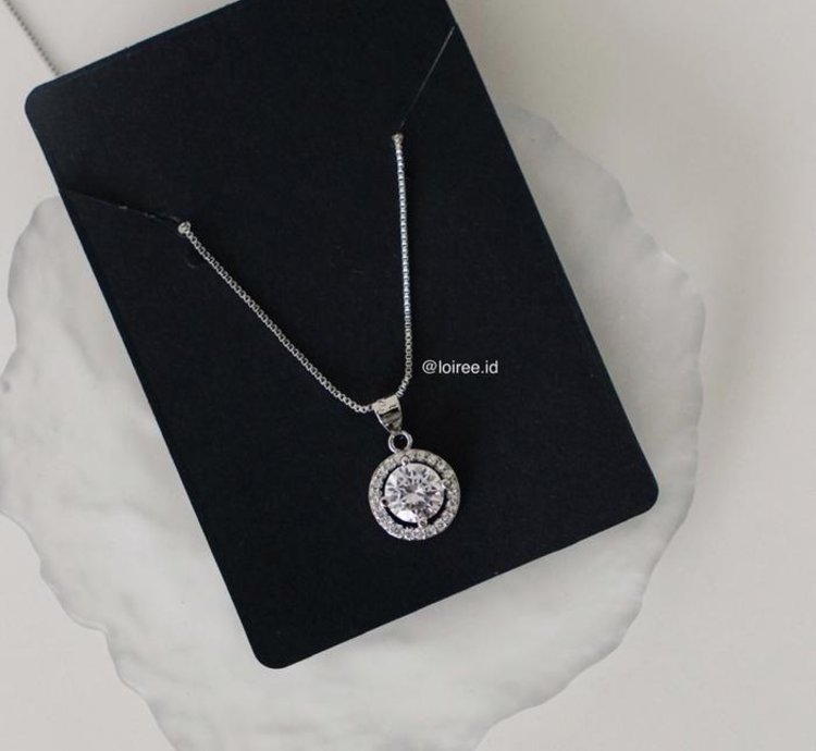 Eloise Zirconia Round Cut Halo Setting Bridal Necklace - Wedding - Specifications