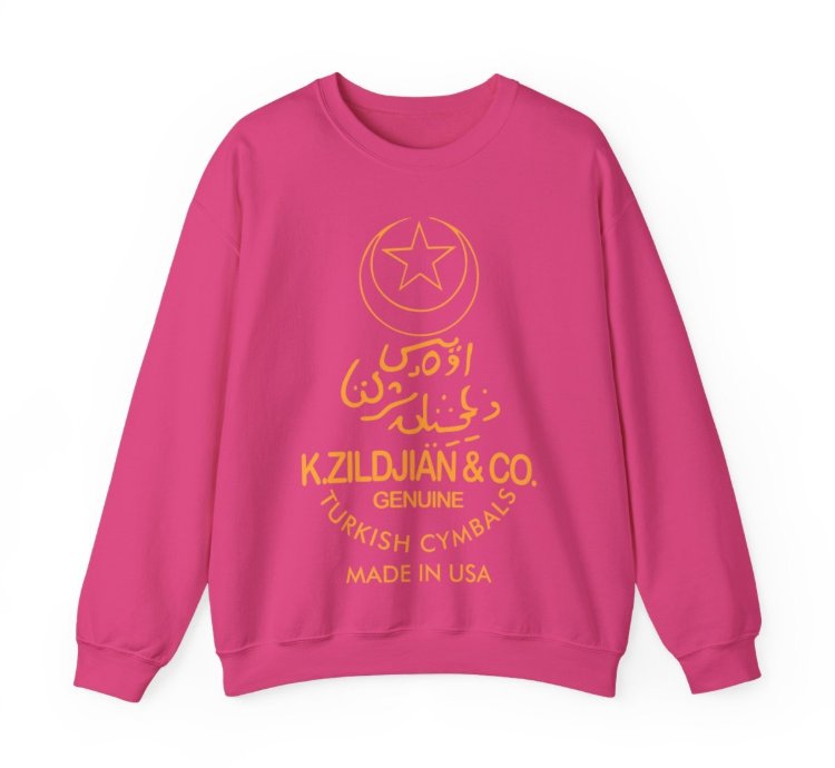 K Zildjian Crewneck Streetwear - Retro Drummer Streetwear Heliconia