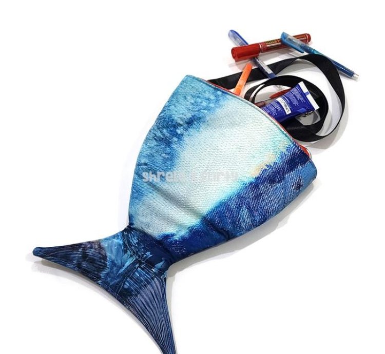 Blue Tuna Tail Shoulder Bag