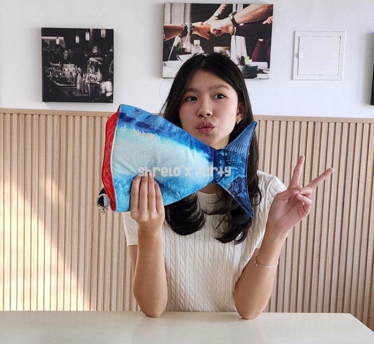 Blue Tuna Tail Shoulder Bag
