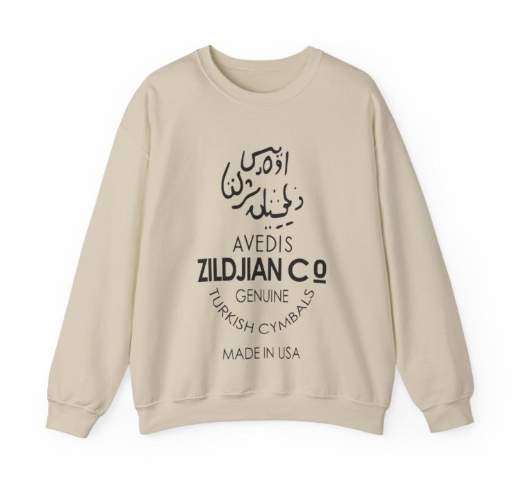 Avedis Zildjian Co Crewneck - Retro Drummer Streetwear Sand Sweater