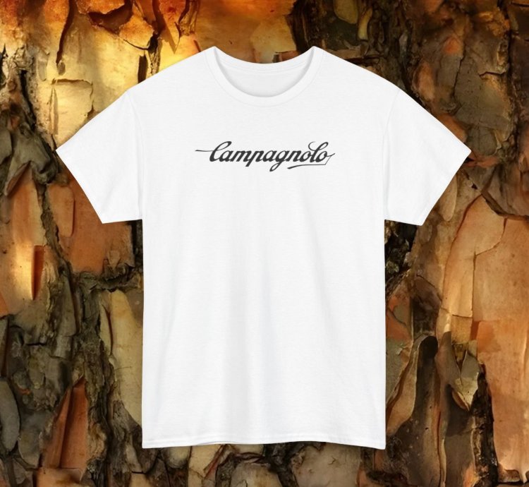 Campagnolo T-shirt Classic White Cycling Tee For Road Bike Lovers Vintage Style Fans