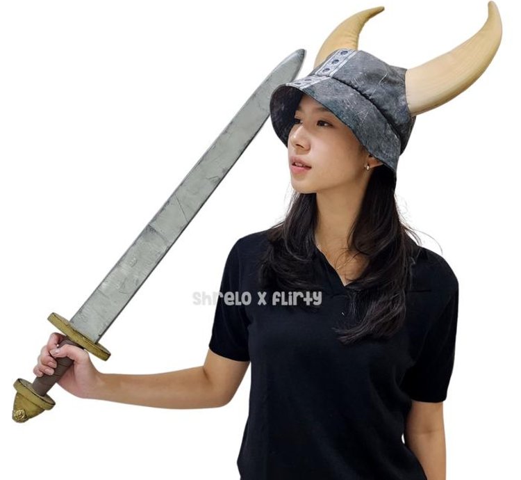 Bucket Hat War Helmet Linen Material With Soft Foam Horns