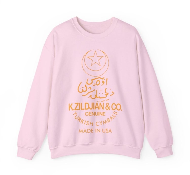 K Zildjian Crewneck Streetwear - Retro Drummer Streetwear Light Pink