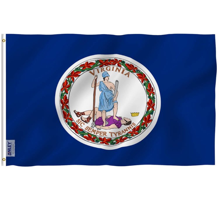 Virginia State Polyester Flag - Virginia Va State Flag With Brass Grommets 3x5ft Banner Usa