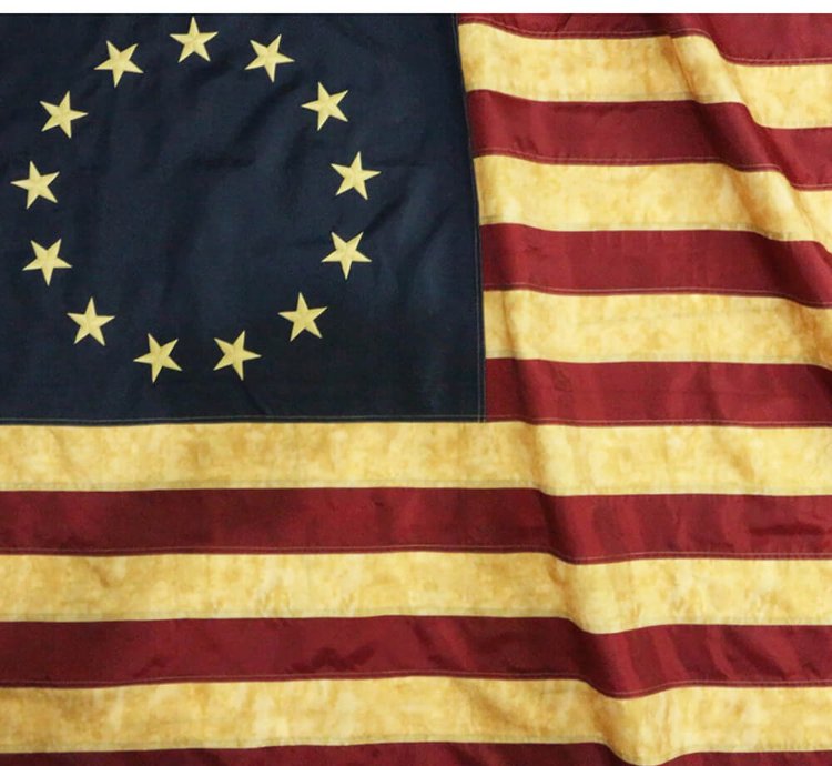 Tea-stained Betsy Ross Flag With Brass Grommets 3x5ft Banner Usa