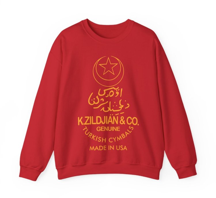 K Zildjian Crewneck Streetwear - Retro Drummer Streetwear Red