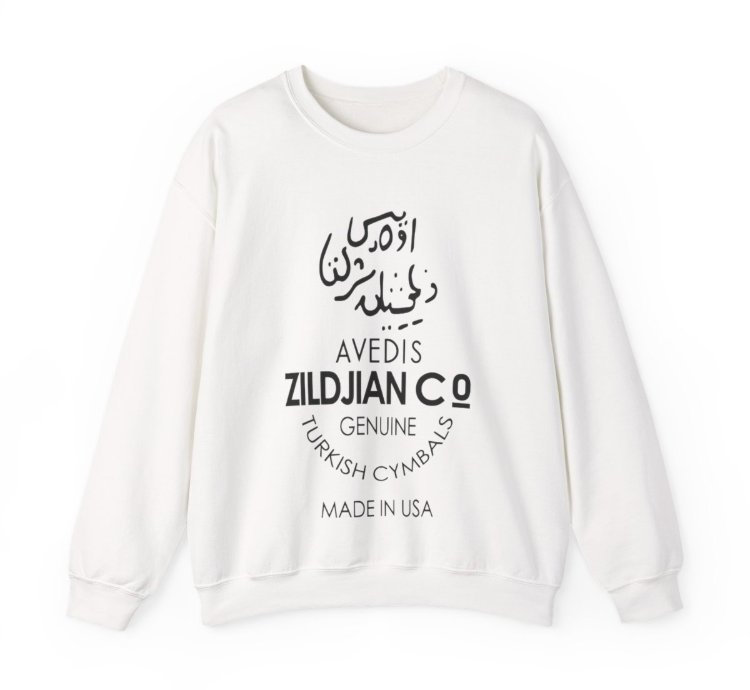 Avedis Zildjian Co Crewneck - Retro Drummer Streetwear White Sweater