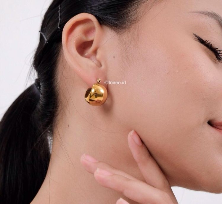 Bondi Chubby Ball Hoop Earrings - Gold Plated