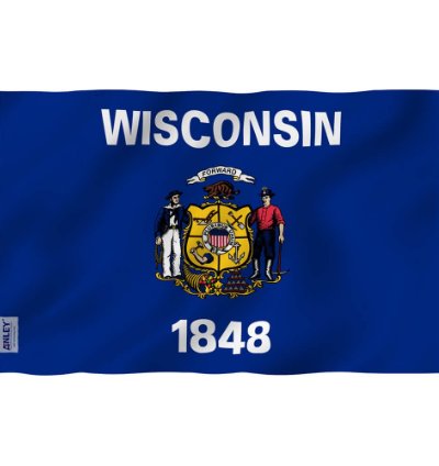 Wisconsin State Flag - Wisconsin Wi Flag With Brass Grommets 3x5ft Banner Usa