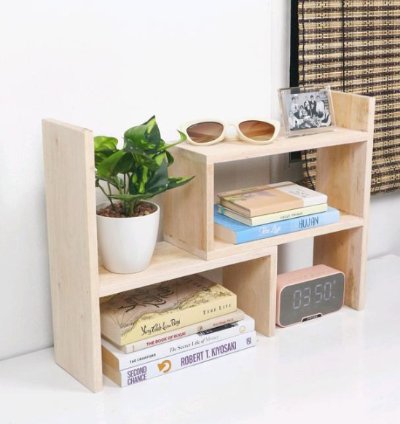 Multipurpose Mahogany Bookshelf Minimalist Table Shelf