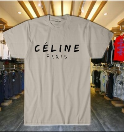 Celine Paris Shirt Logo Gray Size S-5xl