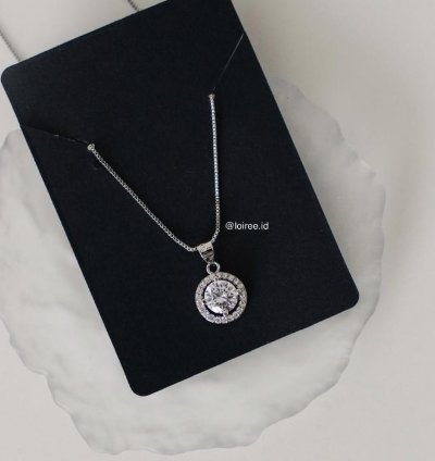 Eloise Zirconia Round Cut Halo Setting Bridal Necklace - Wedding - Specifications