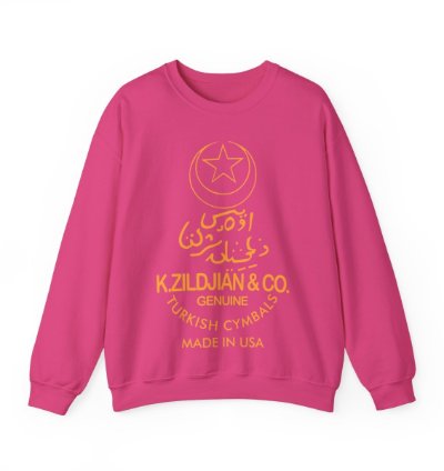 K Zildjian Crewneck Streetwear - Retro Drummer Streetwear Heliconia