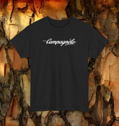 Campagnolo T-shirt Classic Black Cycling Tee For Road Bike Lovers Vintage Style Fans
