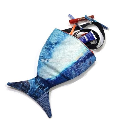 Blue Tuna Tail Shoulder Bag
