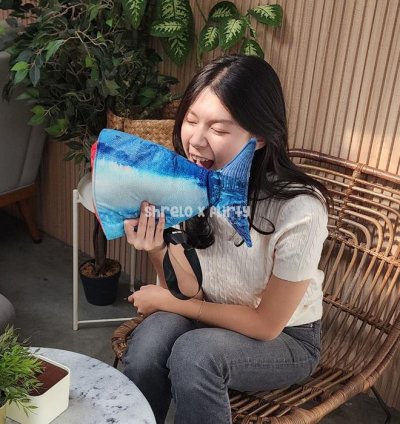 Blue Tuna Tail Shoulder Bag