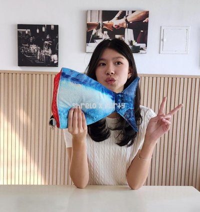 Blue Tuna Tail Shoulder Bag