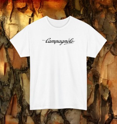 Campagnolo T-shirt Classic White Cycling Tee For Road Bike Lovers Vintage Style Fans