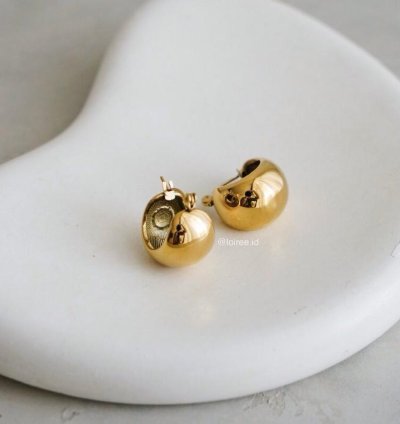 Bondi Chubby Ball Hoop Earrings - Gold Plated