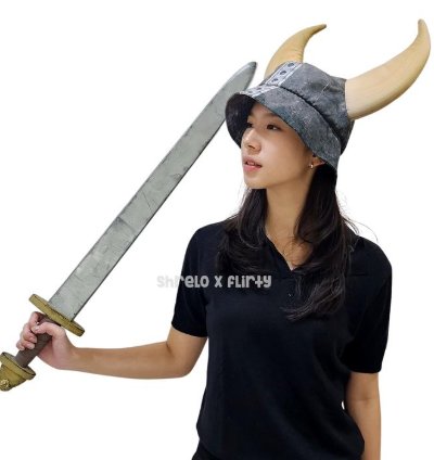 Bucket Hat War Helmet Linen Material With Soft Foam Horns