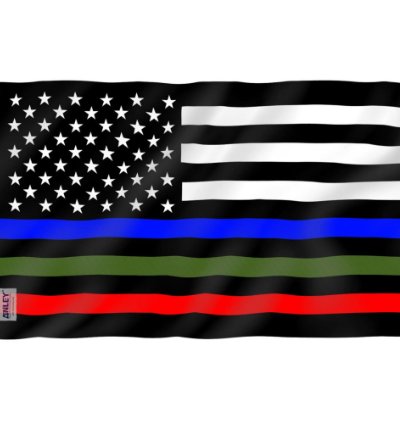 Thin Blue Red And Green Line Usa Polyester Flag With Brass Grommets 3x5ft Banner Usa